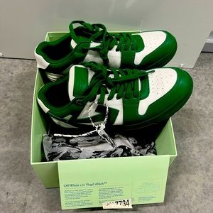 Off White green and white mens shoes